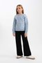 Standard Fit Crew Neck Hair Braided Knitwear Sweater Girls C9539A824Wn - 2