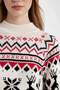 Regular Fit Patterned Half Turtleneck Sweater D1097Ax24Cw - 5