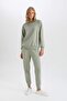 Winter Regular Fit Jogger Sweatpants - Elastic Waist with Lace-Up Pocket V2699Az24Wn - 2