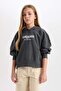 Oversize Hooded Printed Sweatshirt for Girls D7040A824Wn