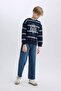 Oversized Wide Fit Crew Neck Printed Sweatshirt Boy's D1907A824Wn - 2