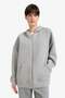 Oversized Hooded Scuba Diving Fabric Cardigan C6871Ax24Au - 3
