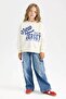 Girl's Relax Fit Crew Neck College Printed Sweatshirt D6615A824Au - 2