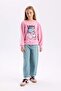 Disney Mickey Mouse &Friends Relax Fit Crew Neck Sweatshirt Girls' D3114A824Wn - 2