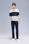 Comfort Regular Fit Comfortable Fit Stand Collar Zippered Striped Thick Sweatshirt D2401Ax24Au - 2