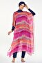 One Pareo Kaftan over Swimsuit Trıana 6100 Fuchsia - 2