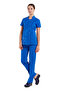Luxe Flex Cobalt Blue Lycra Thin Stretch Fabric Doctor Uniform and Nurse Uniform Set - 4