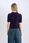 Fitted Crew Neck Star Printed Short Sleeve Plush Knitwear Sweater C9158Ax24Wn - 5