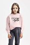 Relax Fit Crew Neck Printed Sweatshirt for Girls D5454A824Wn