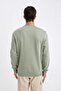 Regular Fit Crew Neck Thick Basic Plain Sweatshirt T3777Az24Au - 6