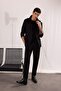 Gabardine Jogger Pants with Double Legs and Elastic Waist Pockets 3158140