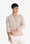 Standard Fit Regular Cut Zippered Polo Neck Knitwear Sweater D0621Ax24Au - 3
