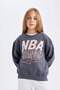 Girl's Nba Wordmark Oversize Wide Fit Crew Neck Sweatshirt C9508A824Au - 3