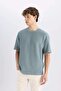 Boxy Fit Crew Neck Short Sleeve Basic Solid T-Shirt 3155104 - 3
