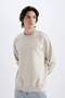 Boxy Fit Crew Neck Printed Sweatshirt W5990Az21Au - 3