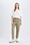Paperbag High Waist Ankle Length Jean Pants 25K 801005153 - 3