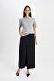 Fashion Fit Long Jeans Skirt with Slit Pockets 3162429