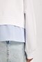 Girl's White Relax Fit Crew Neck Button Detail Sweatshirt 3173831 - 3