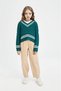 Girl's Regular Fit V-Neck Sweater D6760A8Ns - 2