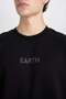 Boxy Fit Crew Neck Printed Sweatshirt V5306Az24Au - 5