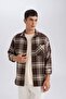 قميص منقوش بأكمام طويلة من الفلانيل من Regular Fit D4132AX24WN - 4