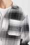 Black Relax Fit Polo Collar Checked Lumberjack Flannel Long Sleeve Shirt Jacket D4281Ax24Au - 5