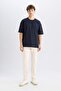 Crew Neck Boxy Fit Cotton Short Sleeve T-Shirt E0225Ax24Au - 2