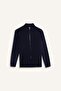 Standard Fit Normal Cut Stand Collar Zippered Knitwear Cardigan C8158Ax24Au - 6