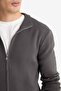 Standard Fit Normal Cut Stand Collar Zippered Knitwear Cardigan C8158Ax24Au - 5