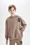 Boy Oversize Wide Fit Hooded Pocketed Thick School Sweatshirt D1644A824Au - 3
