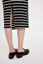 Bodycon Fitted Buttoned Polo Neck Striped Ribbed Camisole Half Sleeve Midi Dress D5864Ax24Au - 7