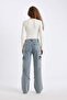 Wide Leg Cargo High Waist Long Jean Washed Trousers 25K 801005122 - 6