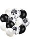 Black Concept 8Th Birthday Celebration Set; White Balloon with Black Confetti, Number Star Foil, and Bann - 6