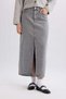 Fashion Fit Long Jeans Skirt with Slit Pockets D4424Ax24Au - 5