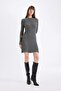 A-Line Crew Neck Long Sleeve Mini Knitwear Dress D4915Axns - 7