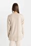 Regular Fit Crew Neck Slit Basic Plain Knitwear Sweater Tunic C5165Ax24Au - 6