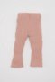Flared F Corded Fabric Beige Knitwear Tights Baby Girl C8442A524Wn - 4