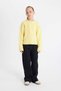 Crew Neck Hair Braided Knitwear Sweater Girls B1556A824Au - 2