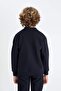 Boy's College Collar Zippered Double Pocket Seasonal Lightweight Bomber Cardigan D2803A824Au - 5