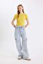 Fitted Rib Knit Basic T-Shirt T9631Az24Au - 2