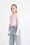 Pink Striped Standard Fit Crew Neck Tight Knitwear Sweater Girl Child C6974A824Au - 4