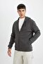 Comfort Regular Fit Comfortable Fit Hooded Thick Soft Furry Inside Zippered Sweatshirt D2323Ax24Au - 4