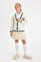Girl's Elastic Waist Pleated Gabardine Skirt D2916A824Wn - 3