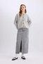 Fashion Fit Long Jeans Skirt with Slit Pockets D4424Ax24Au
