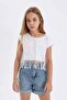 Crew Neck Crop Short Sleeve T-Shirt Girls D6079A824Sp - 4