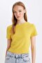 Fitted Rib Knit Basic T-Shirt T9631Az24Au