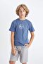 Crew Neck Printed Short Sleeve T-Shirt for Boys A0455A824Hs - 4