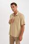 Summer Polo - Linen Blended Basic Plain Short Sleeve Shirt Relax Fit C1110Ax24Sm - 3
