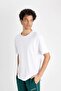 100% Cotton Boxy Fit Crew Neck Basic Plain Short Sleeve T-Shirt D7415Ax24Hs - 4