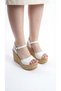 High Wooden Look Sole Skin Buckle Summer Women's Wedge Sole Sandals Shoes - 8